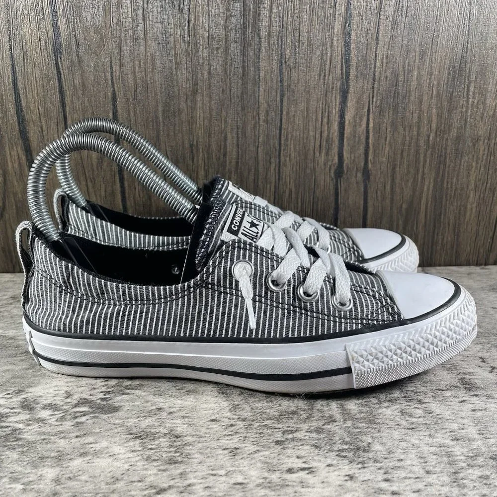 Converse Black and White Striped Sneakers - Picture 3 of 9